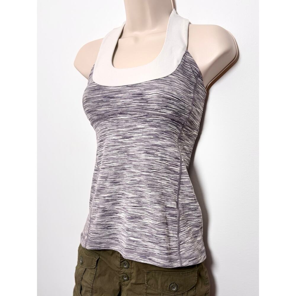Lululemon Brown and White Space Dye Racerback Tank Top